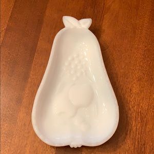 Milkglass Pear Shape Candy/Trinket Dish